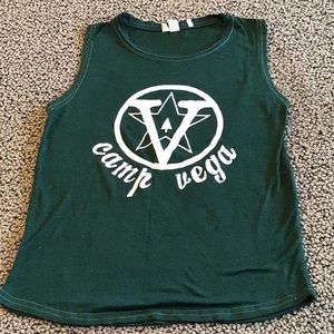 Camp Vega Green Tank Top, Youth Medium, Good Preloved Condition